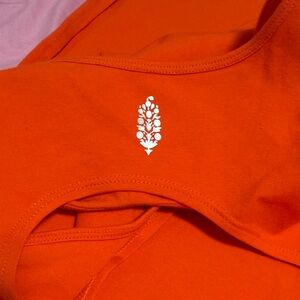 Orange Tank Top with White Logo